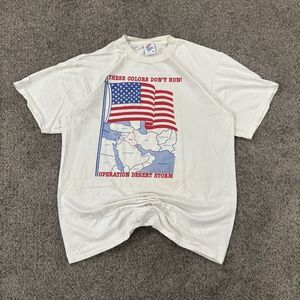 Vintage 90s Operation Desert Storm Gulf War USA Flag T Shirt Made in USA XL